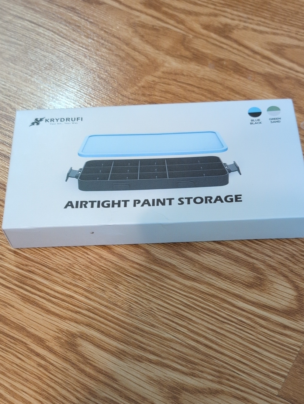 Brand New Never Opened KRYDRUFI Airtight Paint Storage Box - Gray with Blue Lid
